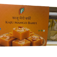 kaju mango burfi 200gms by patel sweets