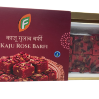 Kaju rose burfi 200gms by patel sweets